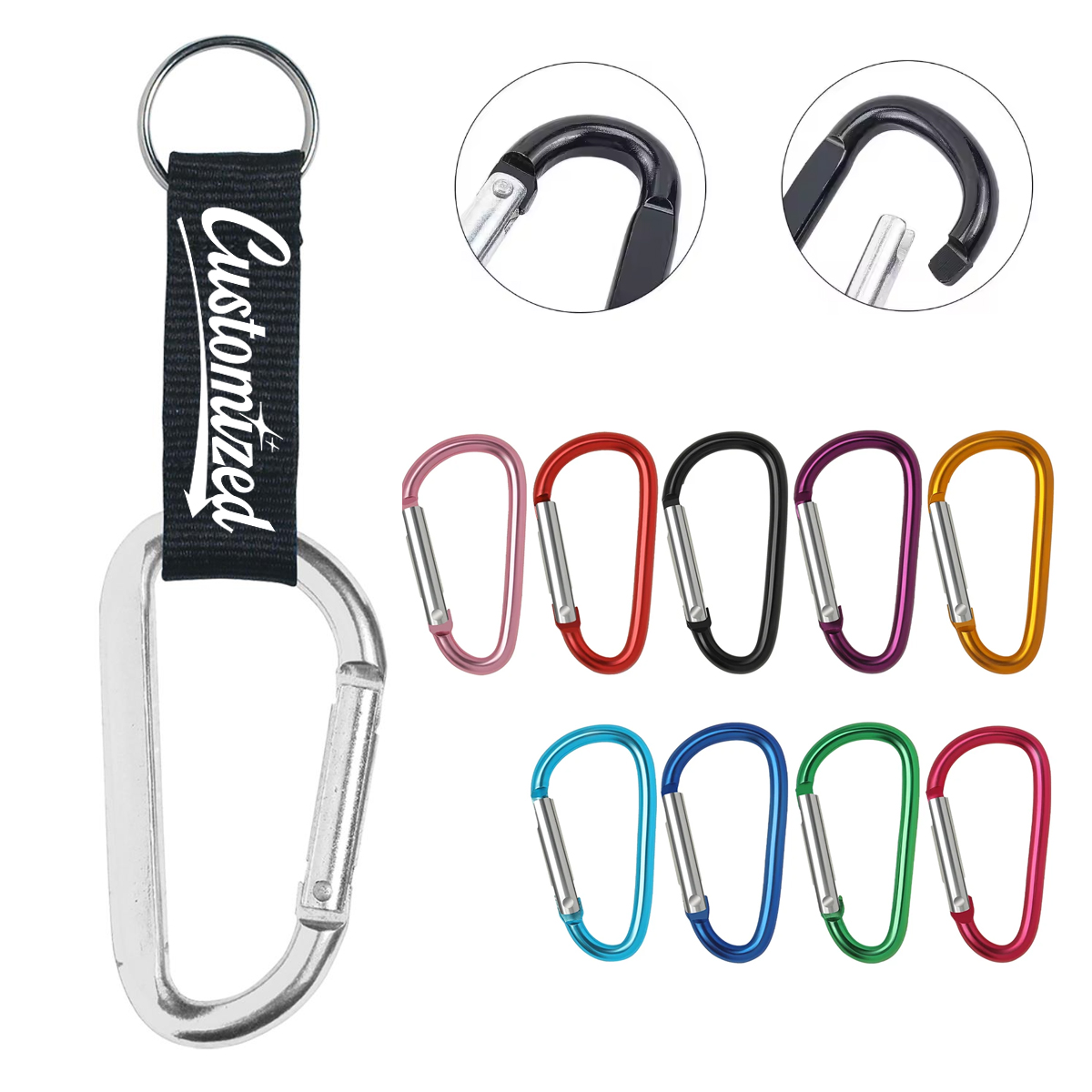Carabiner Keychain with Strap