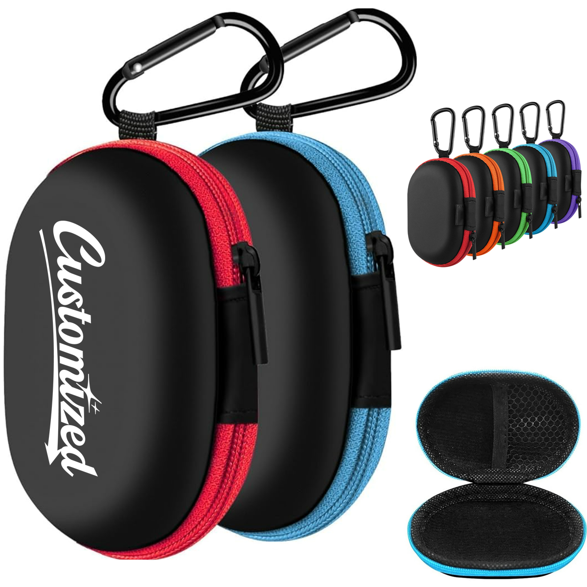 EVA Oval Earbud Cable Organizer Case