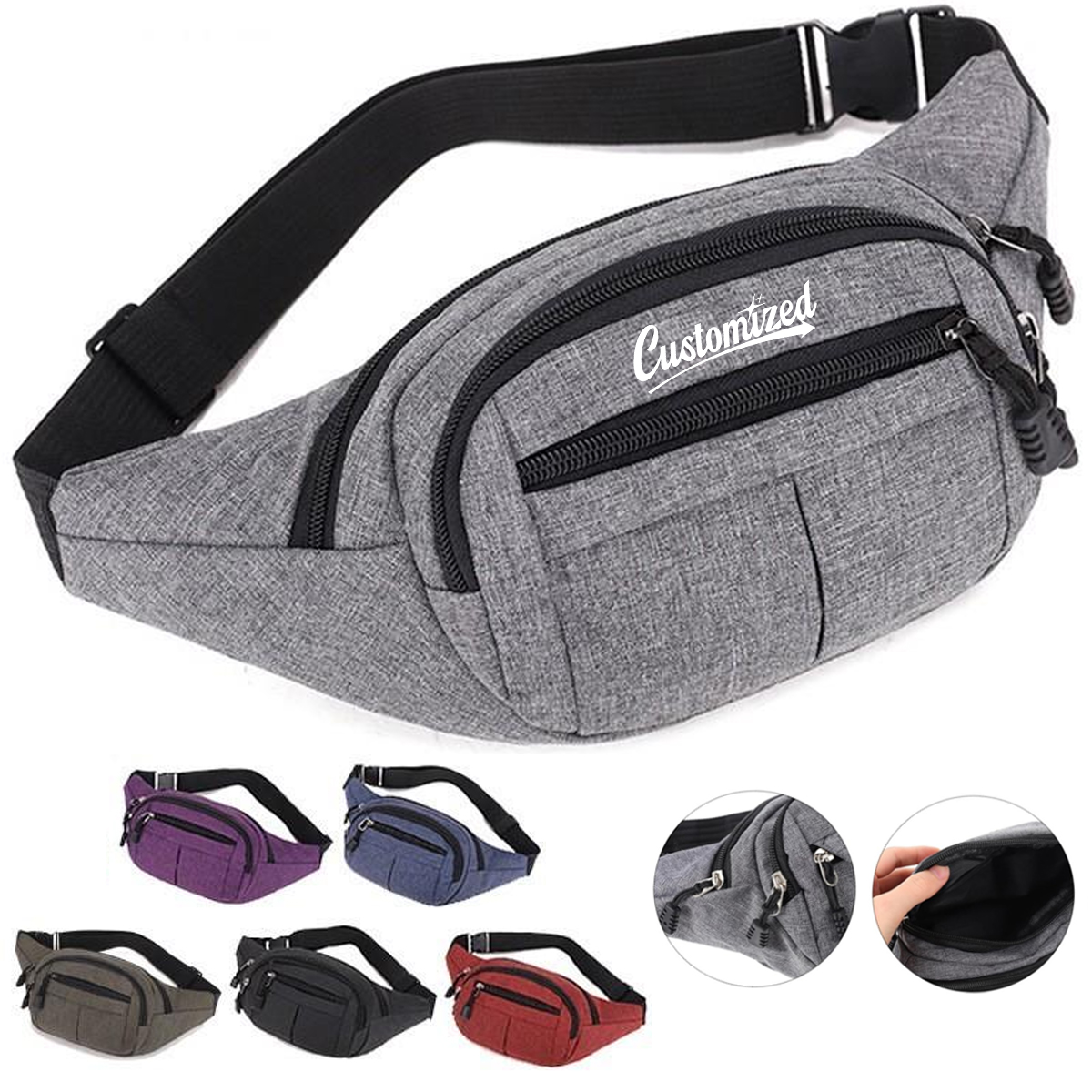 Durable Sport Waist Bag with Multiple Pockets