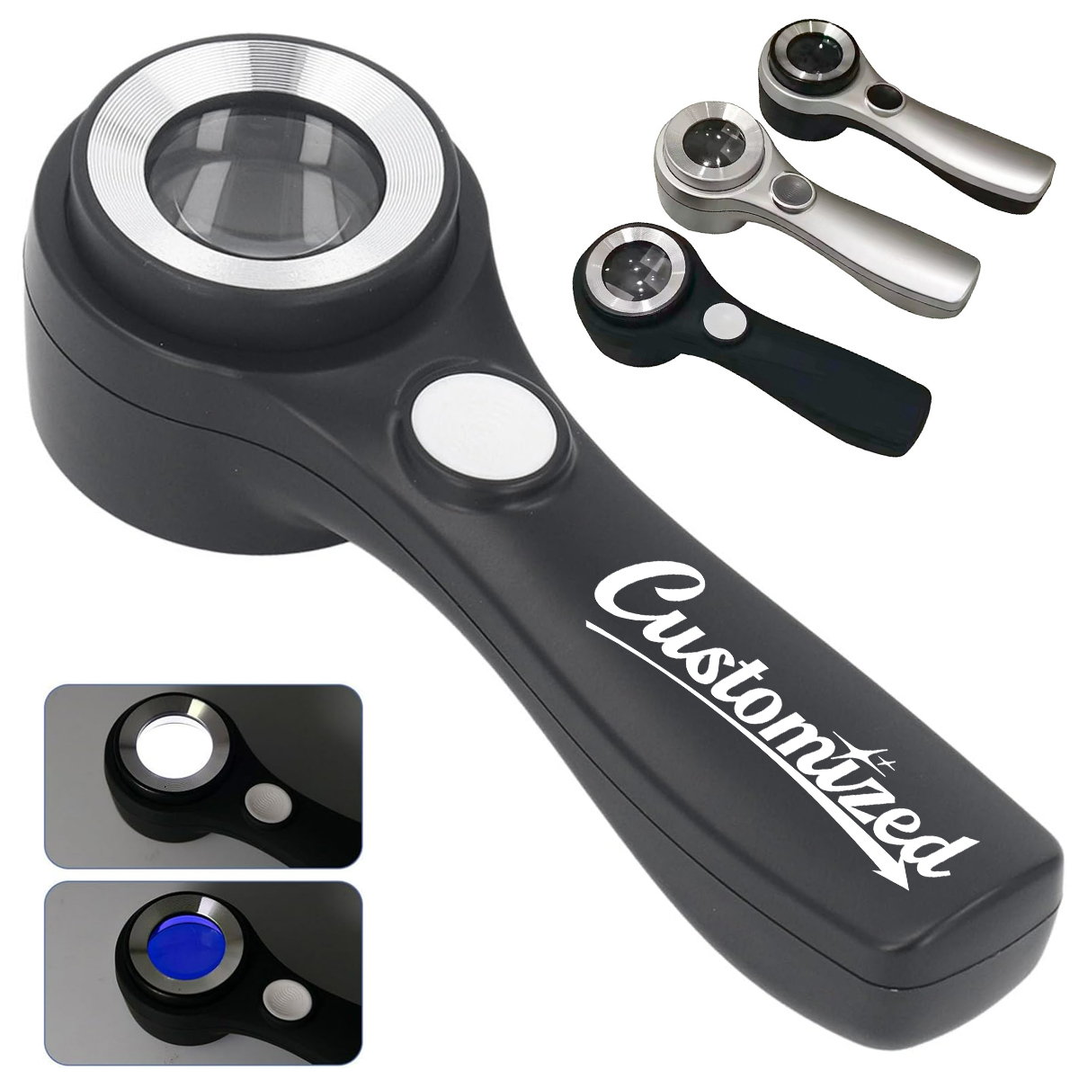 Rechargeable LED Light Handheld Magnifier Magnifying Glass