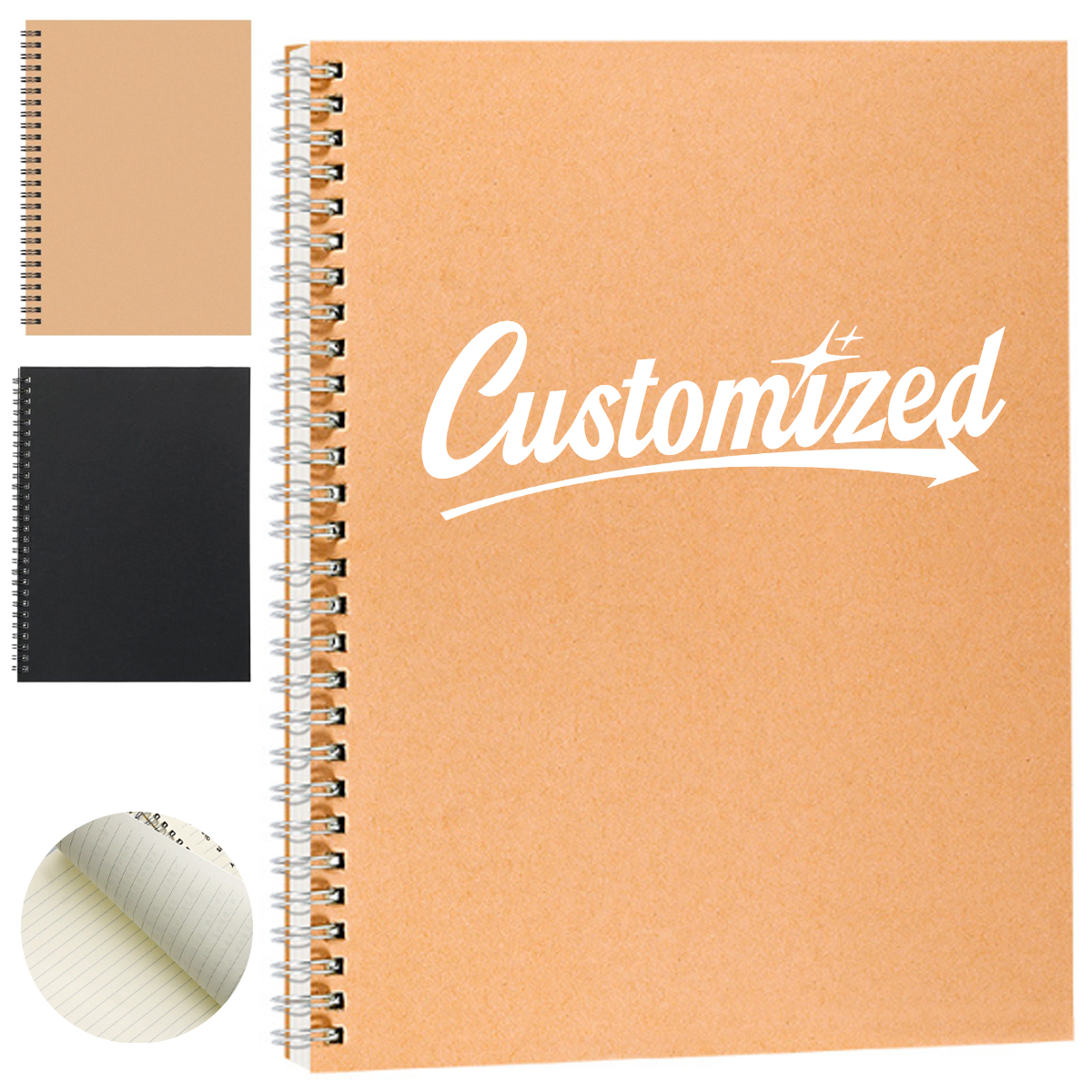 B5 Eco-Friendly Kraft Spiral Notebook Lined Pages Journal
