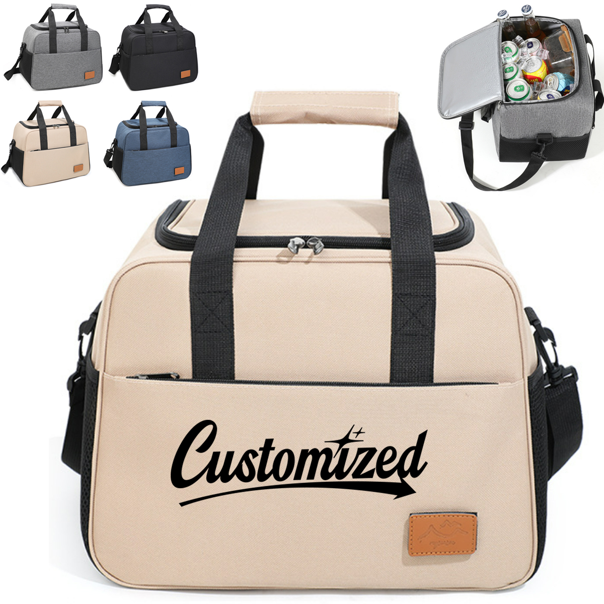 Insulated Picnic Lunch Cooler Tote Bag with Shoulder Strap