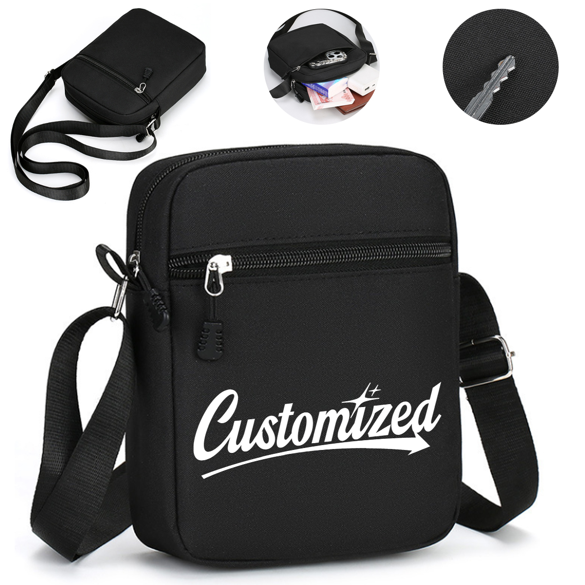 Durable Oxford Shoulder Sling Bag with Adjustable Strap