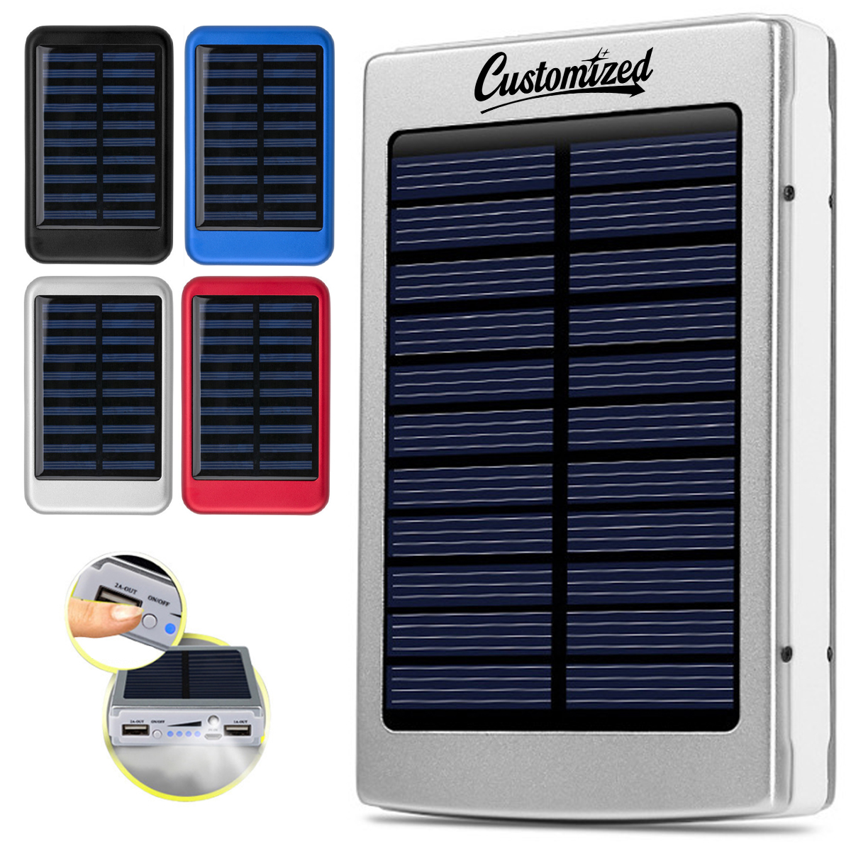 Portable Solar Power Bank Charger with Solar Panel