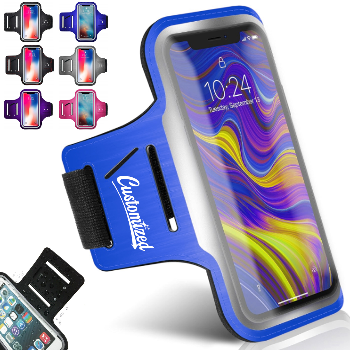 Adjustable Sports Armband Phone Holder W/ Touchscreen Window