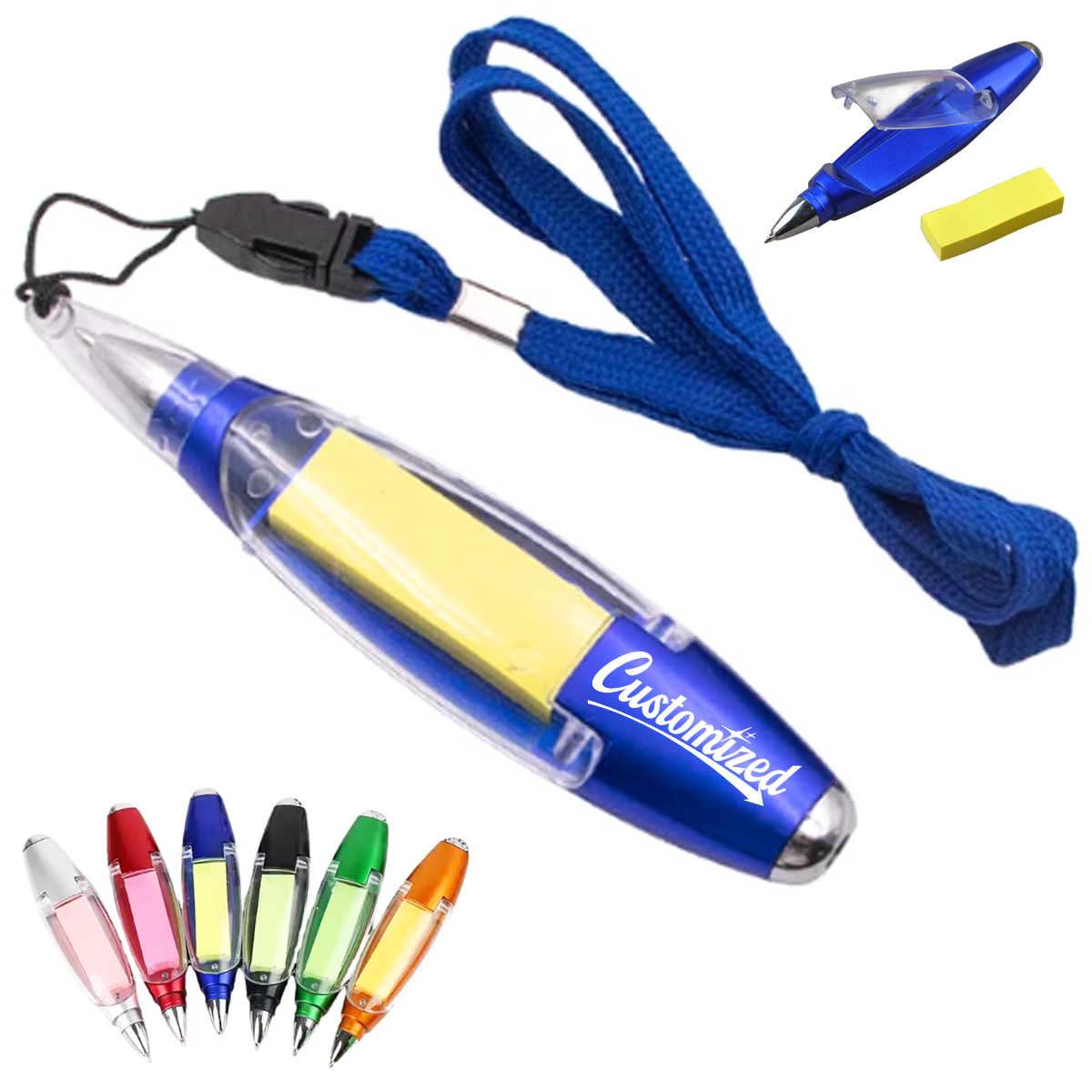 Multifunction Ballpoint Pen W/ LED Light and Sticky Notes