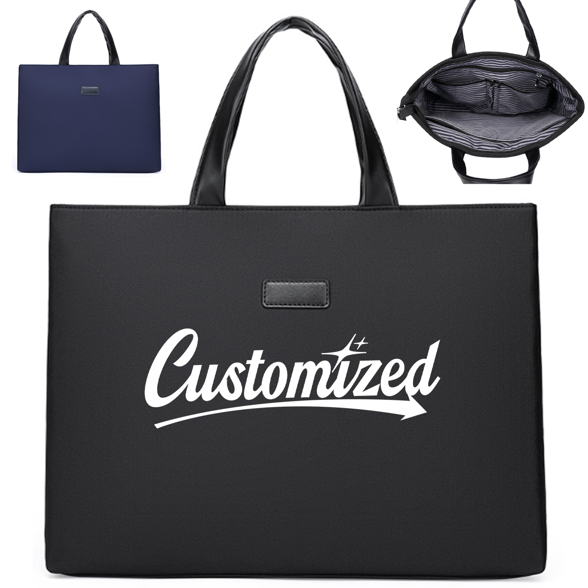 14" PU Leather Business Laptop Tote Bag with Handle