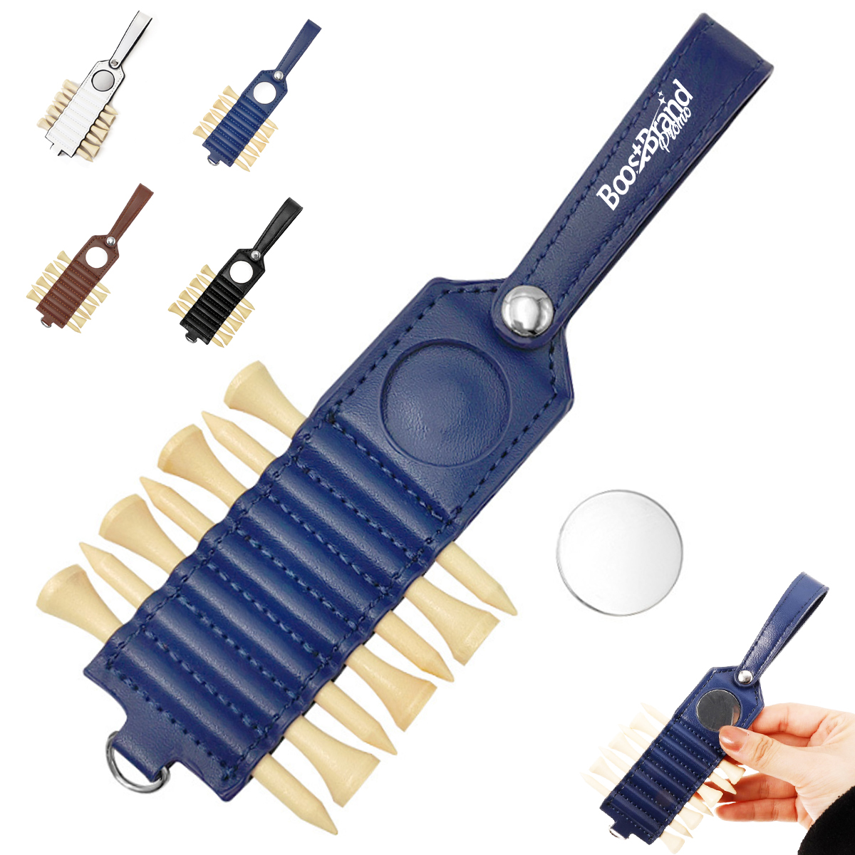 Portable Golf Tee Holder with Keyring Attachment