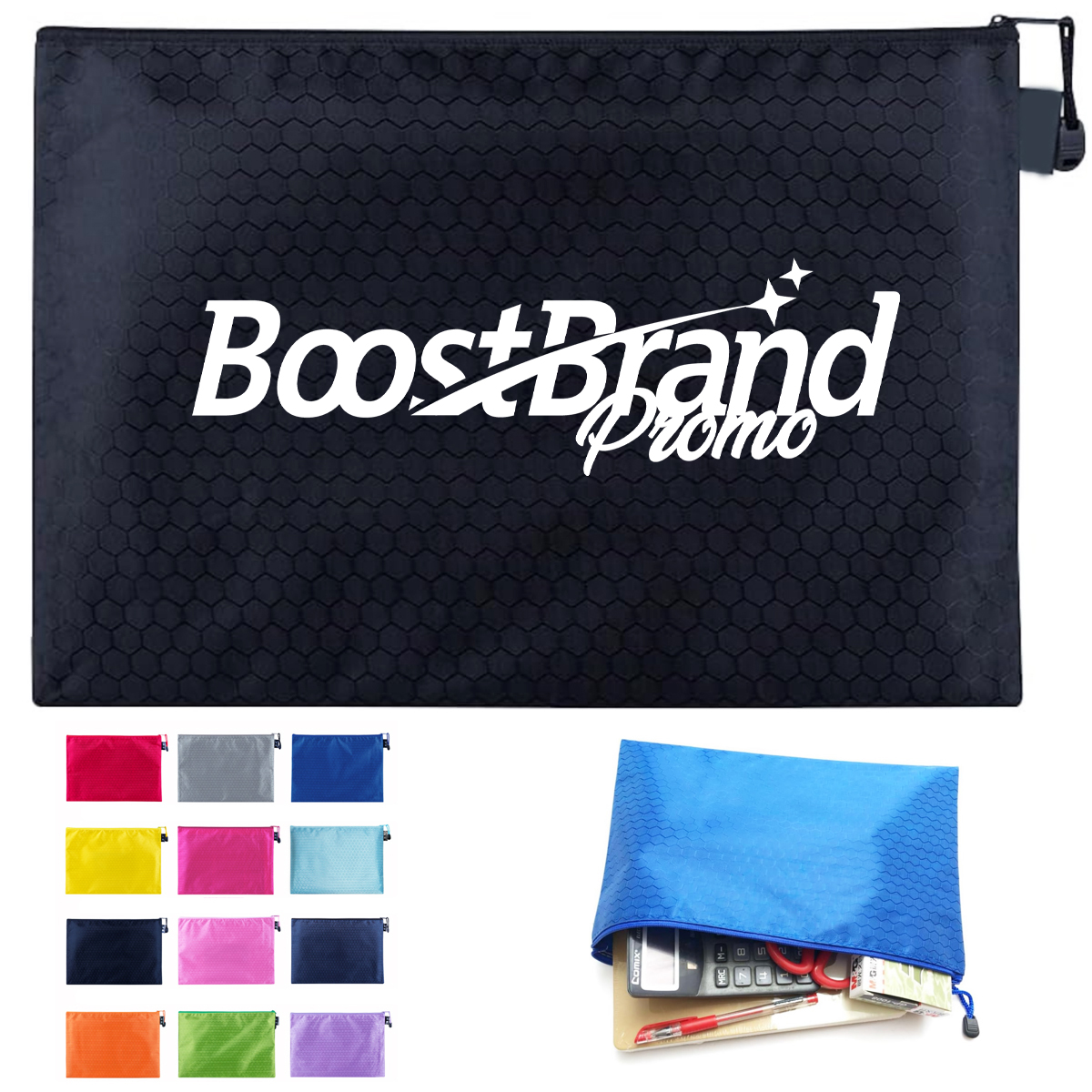 Mesh Zippered Pouch for Document Organization