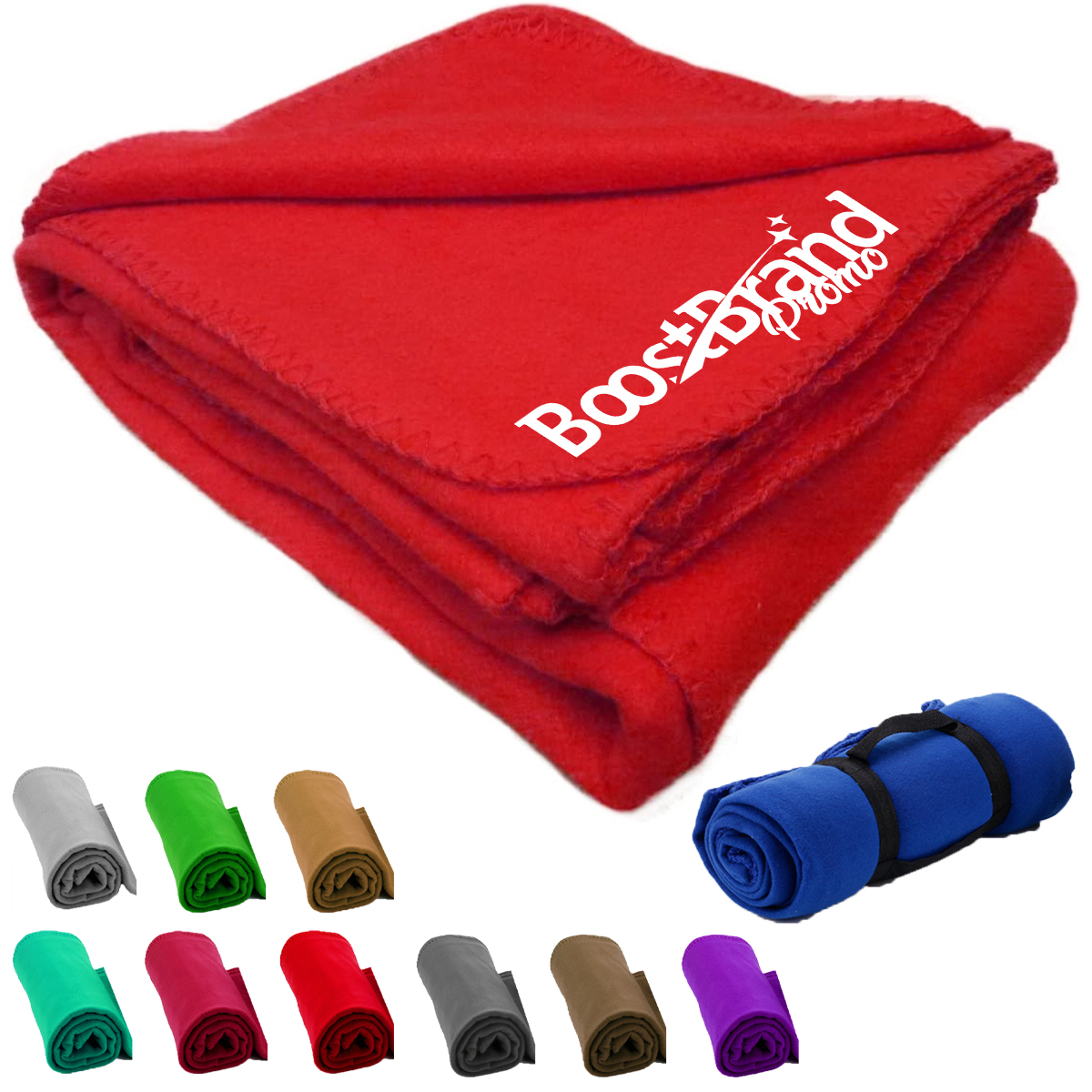 Roll-Up Fleece Blanket with Carry Strap