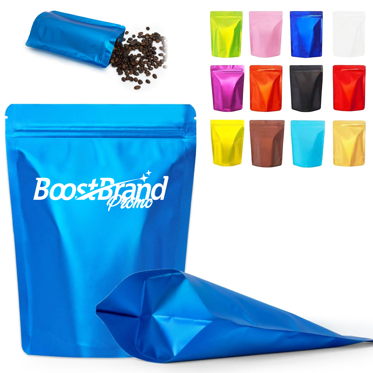 Stand Up Food Pouch with Resealable Zippe