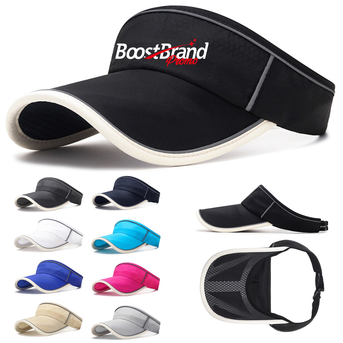 Lightweight & Breathable Reflective Sports Visor Cap