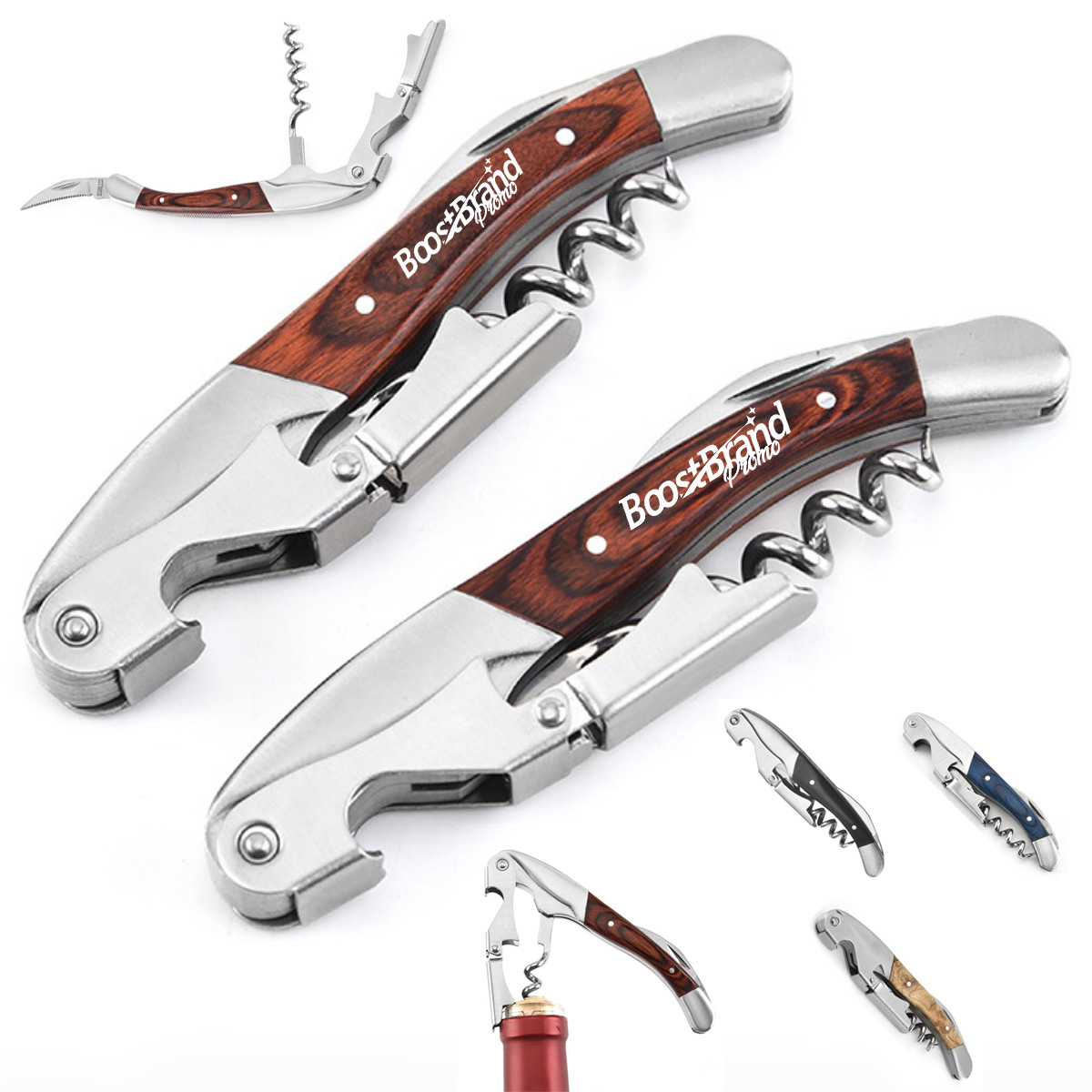 Stainless Steel Wine Opener with Wooden Handle