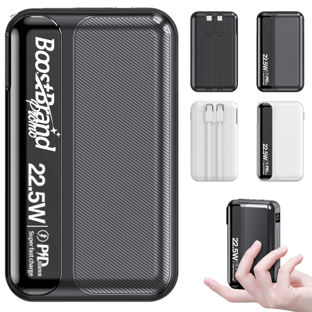 3 in 1 Fast Charging Power Bank with Built-in Cables