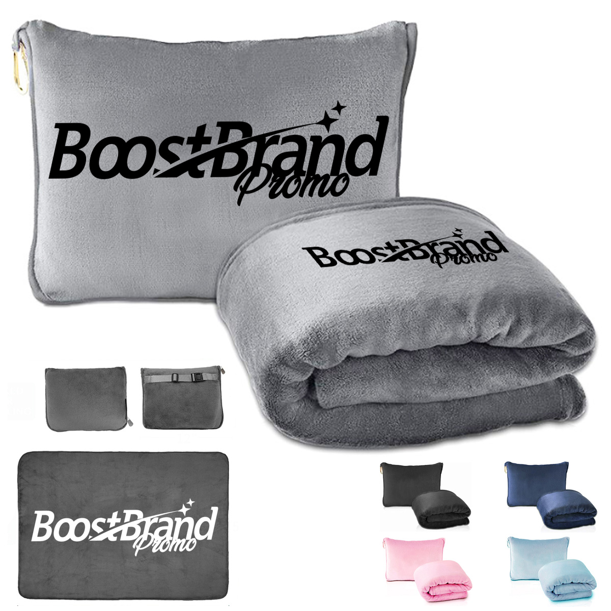 2 in 1 Travel Blanket with Carry Pouch