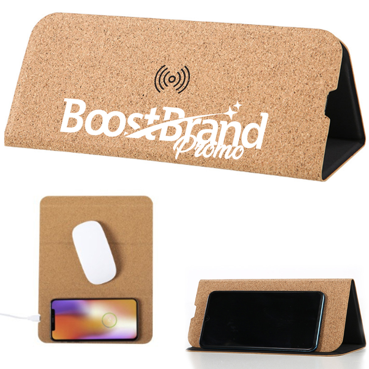 Eco-Friendly Mouse Pad with Wireless Charger & Phone Stand