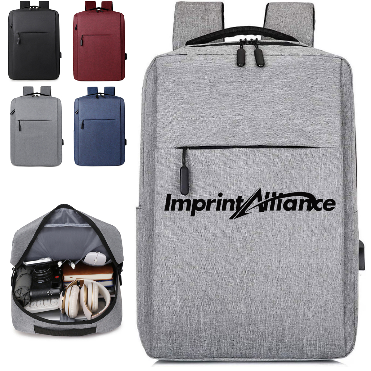 15L Slim USB Laptop Backpack with Anti-Theft Design