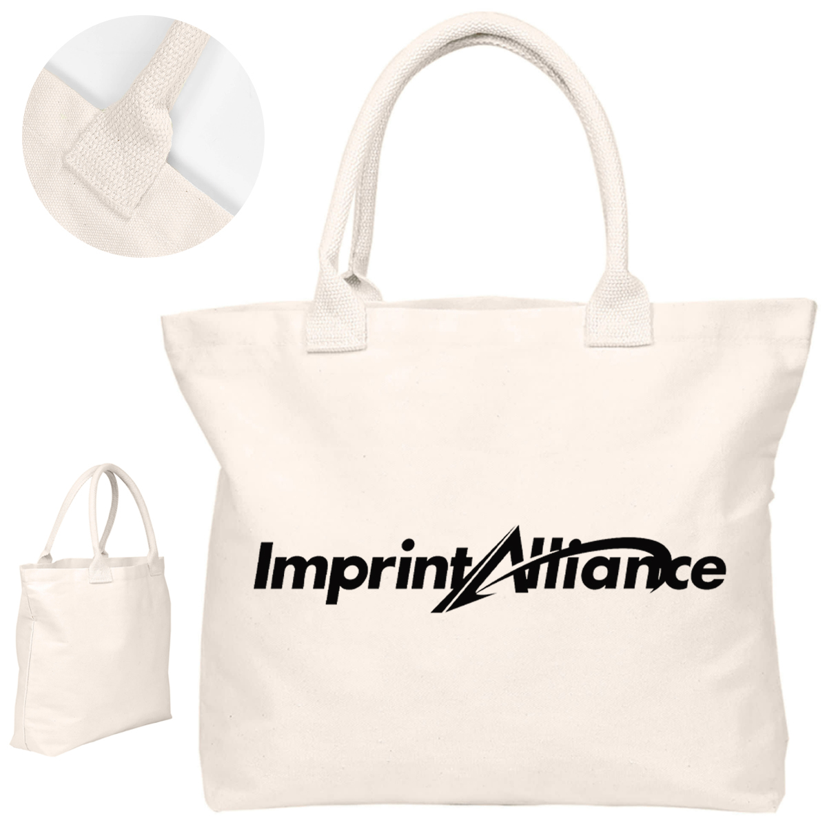 Heavy Cotton Canvas Tote Bag with Reinforced Handles