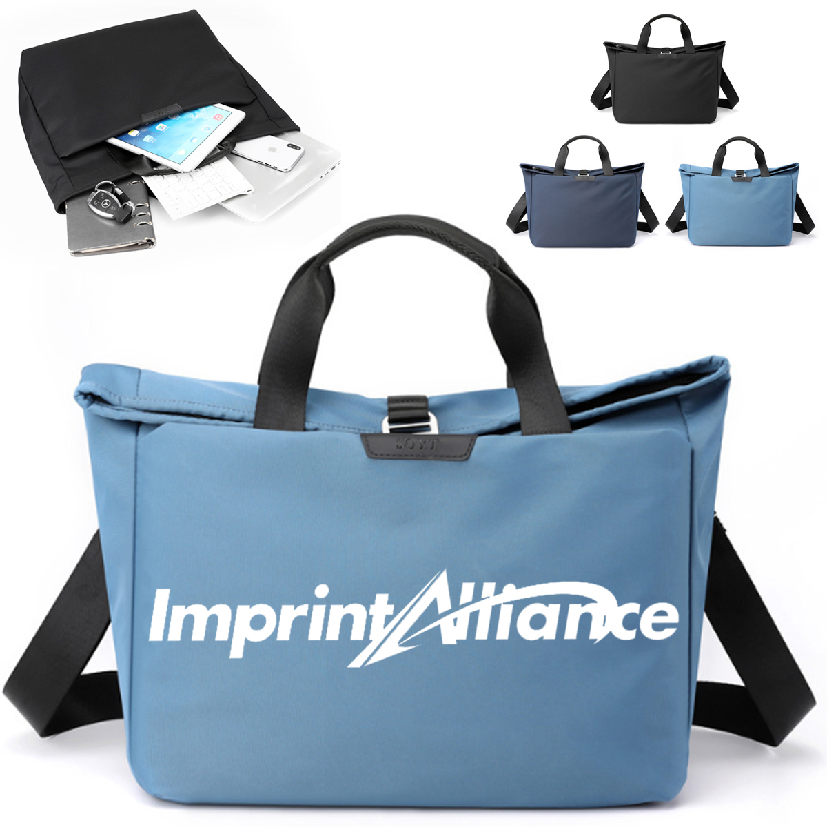 10L Water Resistant Nylon Laptop Tote Bag W/ Shoulder Strap