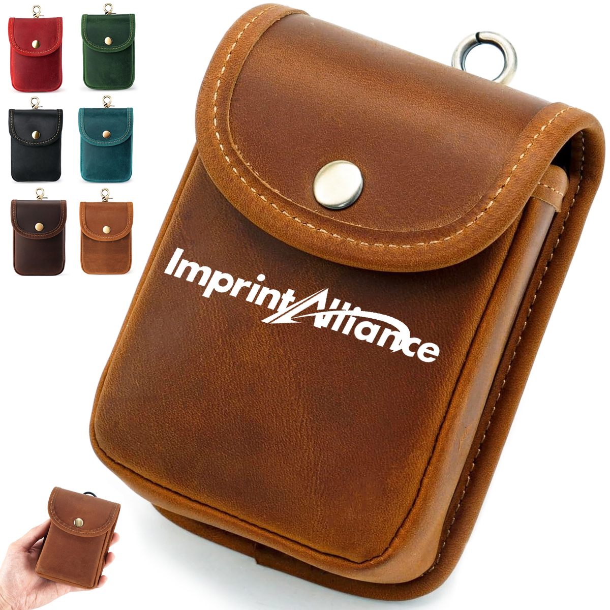 Vintage PU Leather Mini Pouch with Snap Closure