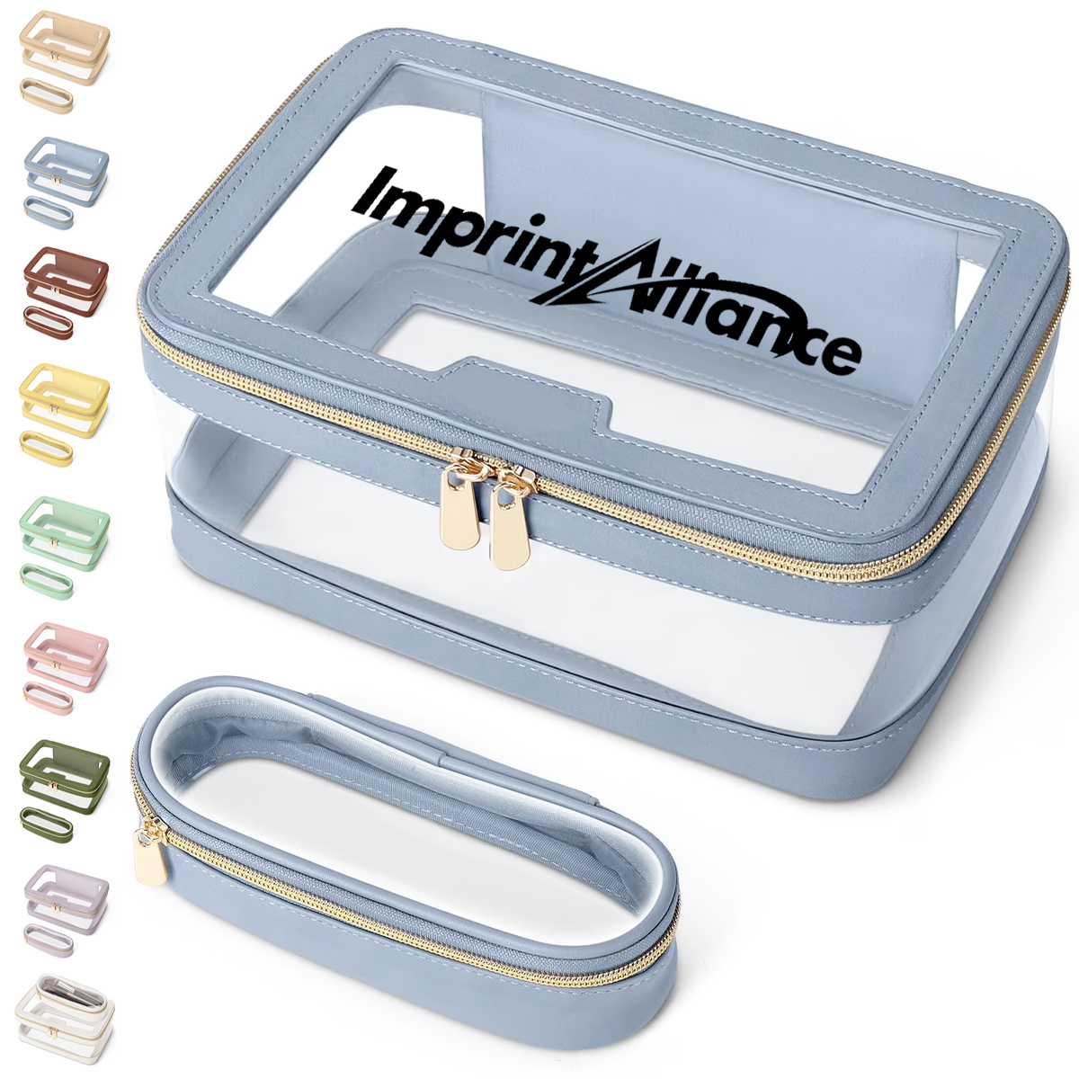 Clear Travel Cosmetic Bag Set with Transparent Design