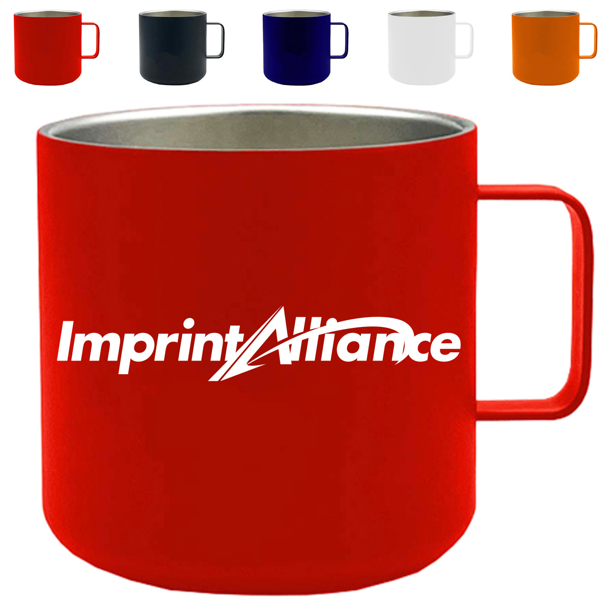 13 oz. Stainless Steel Mug with Handle and Custom Logo