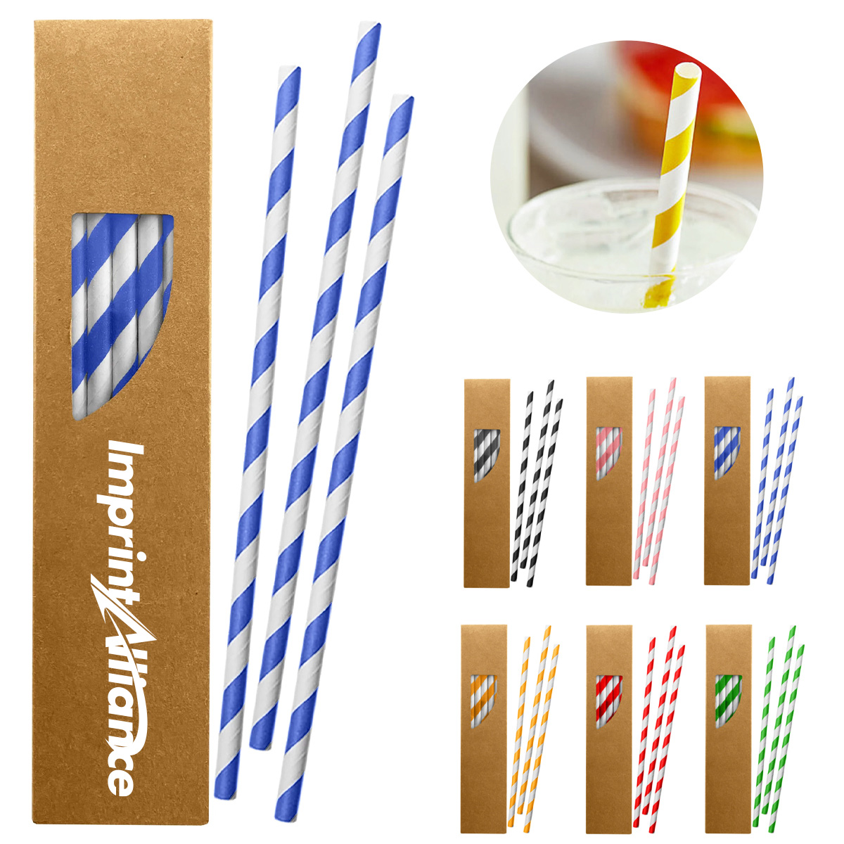 Eco-Friendly Paper Drinking Straw Set with Custom Box