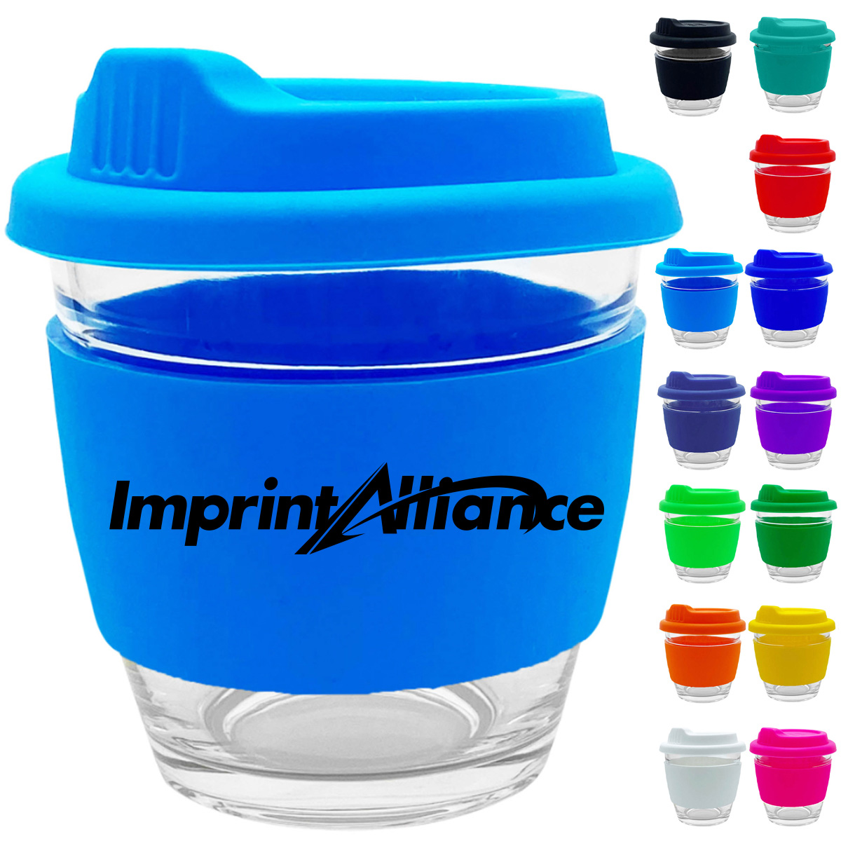 8.5 oz. Glass Cup with Silicone Lid and Sleeve