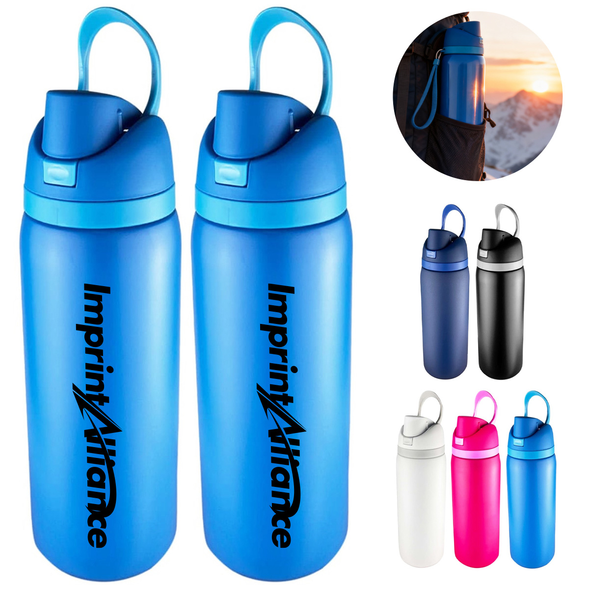 30 oz. Stainless Steel Sports Bottle with Carry Loop
