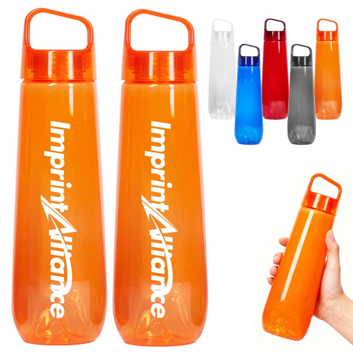 25 oz. Plastic Water Bottle with Carry Handle Lid