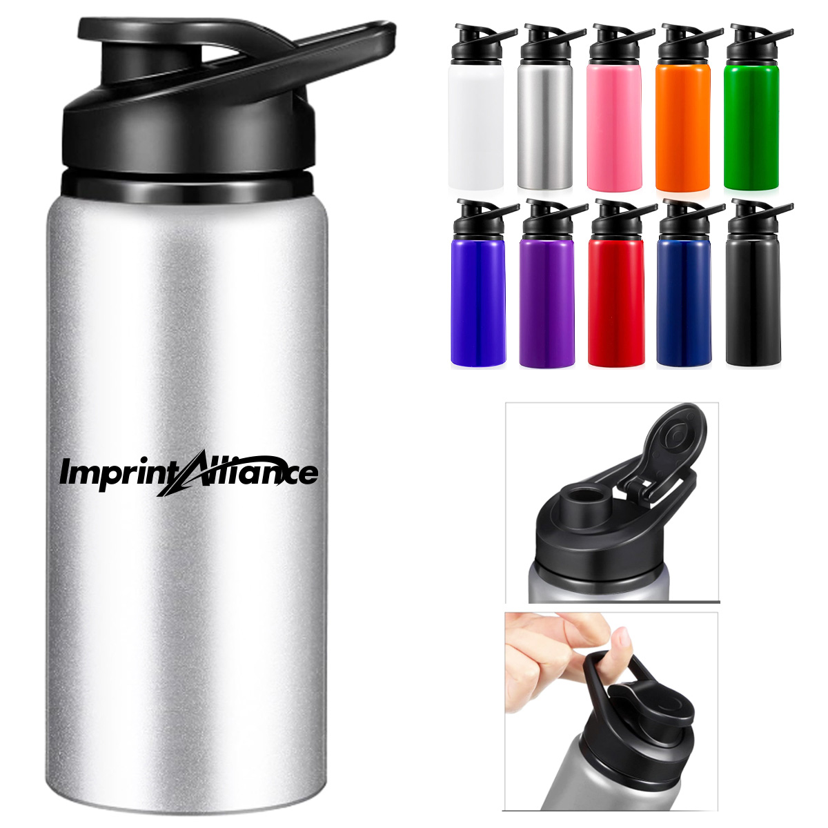 20 oz. Stainless Steel Sports Bottle with Straw Lid