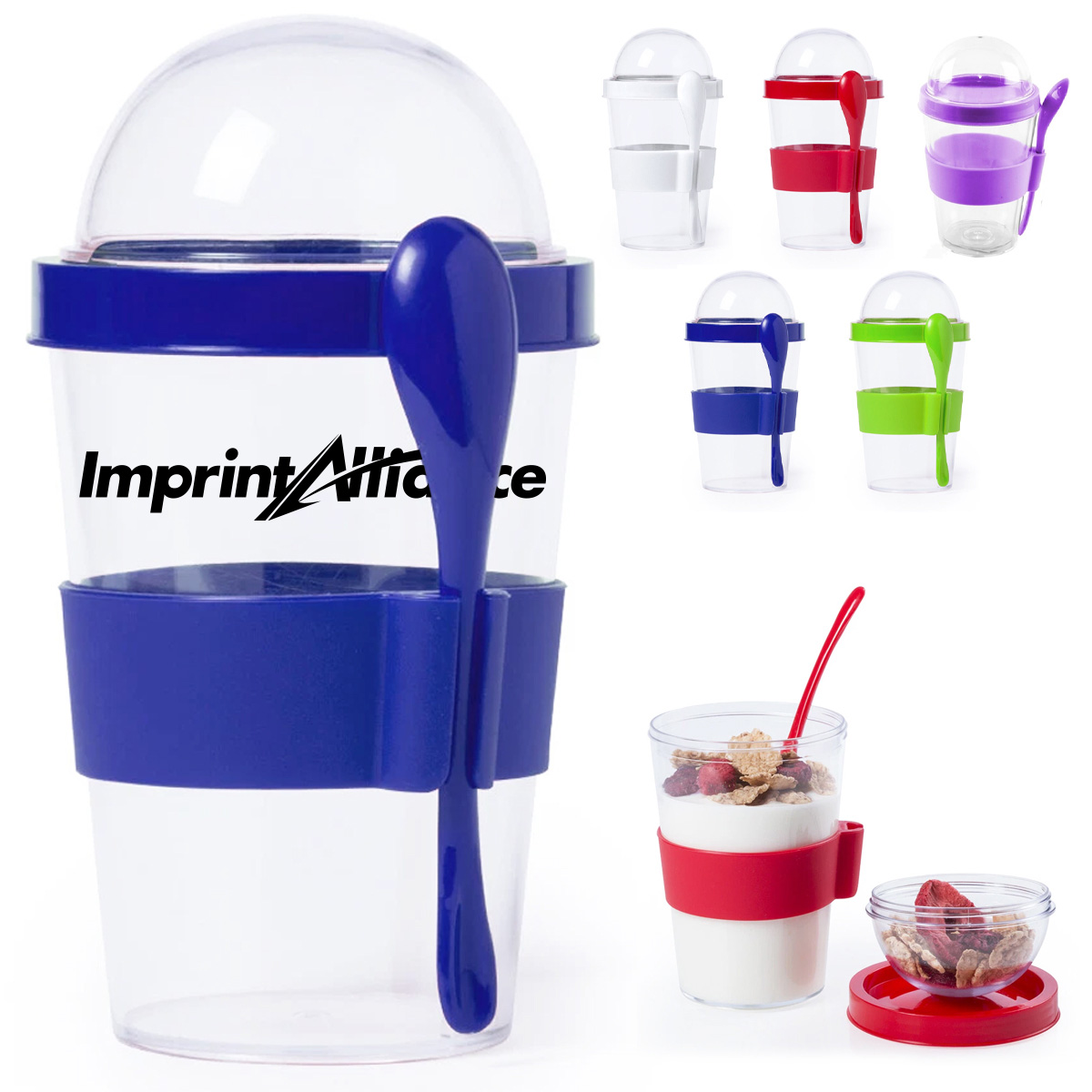 12 oz. Yogurt Cup with Dome Lid and Spoon Holder