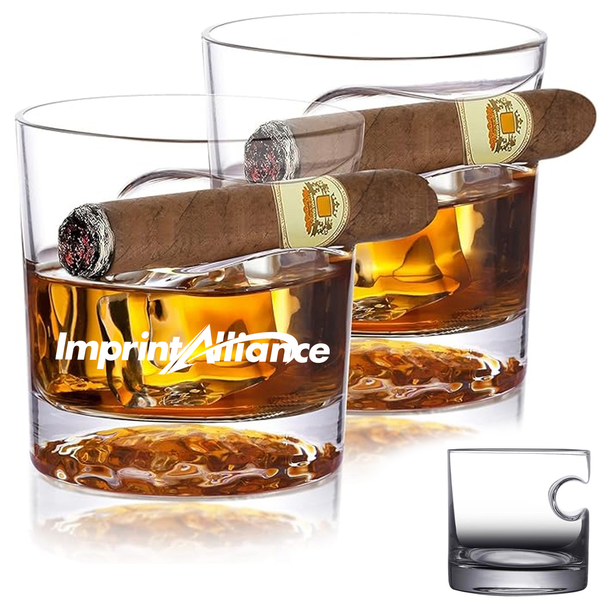 12 oz. Round Wave Whiskey Glass with Grip Curve