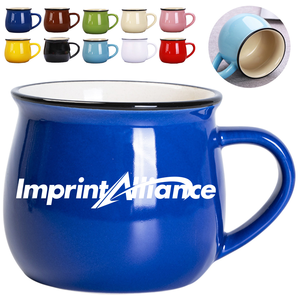 10 oz. Colorful Ceramic Coffee Mug with Custom Logo