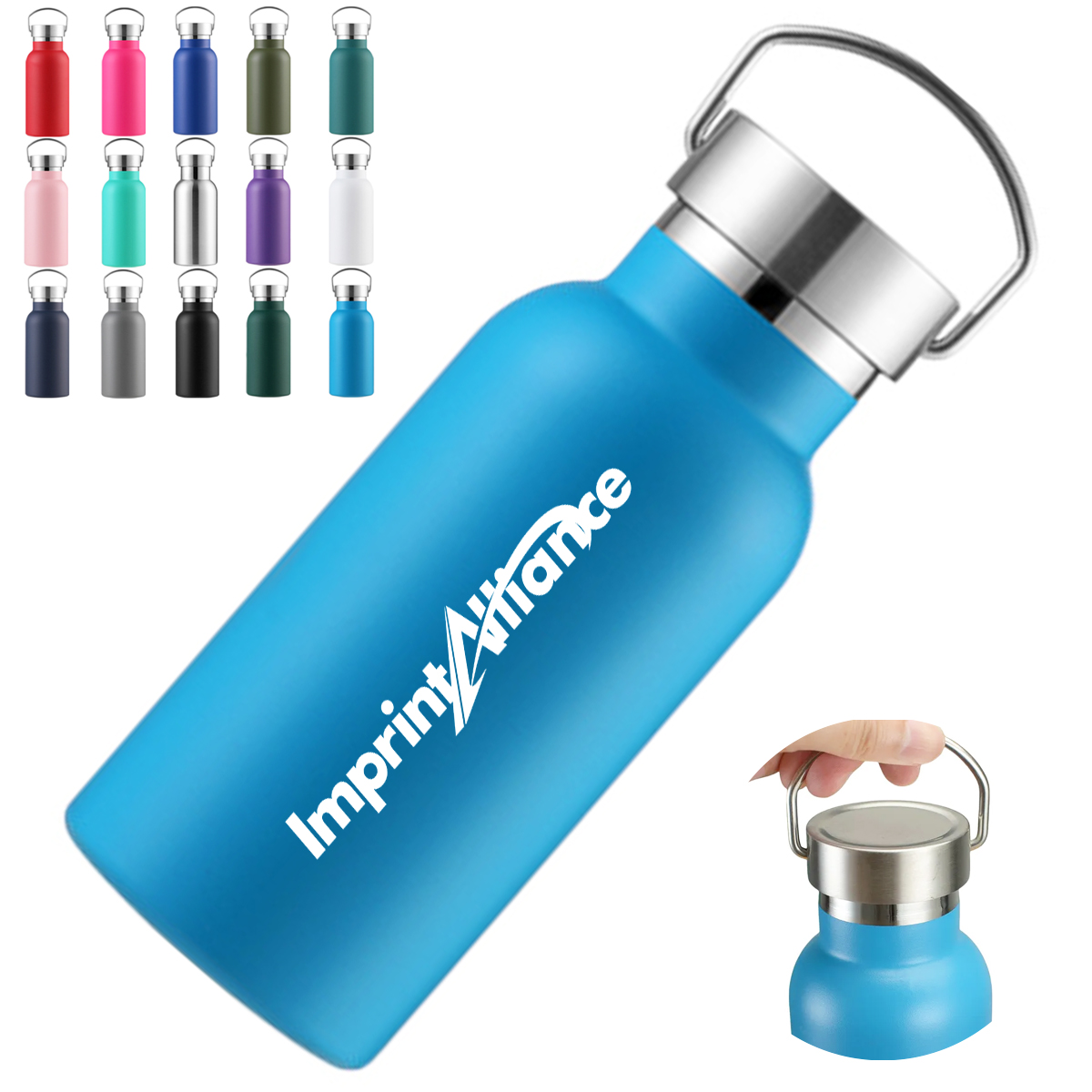12oz. Stainless Steel Vacuum Insulated Bottle w/ Handle