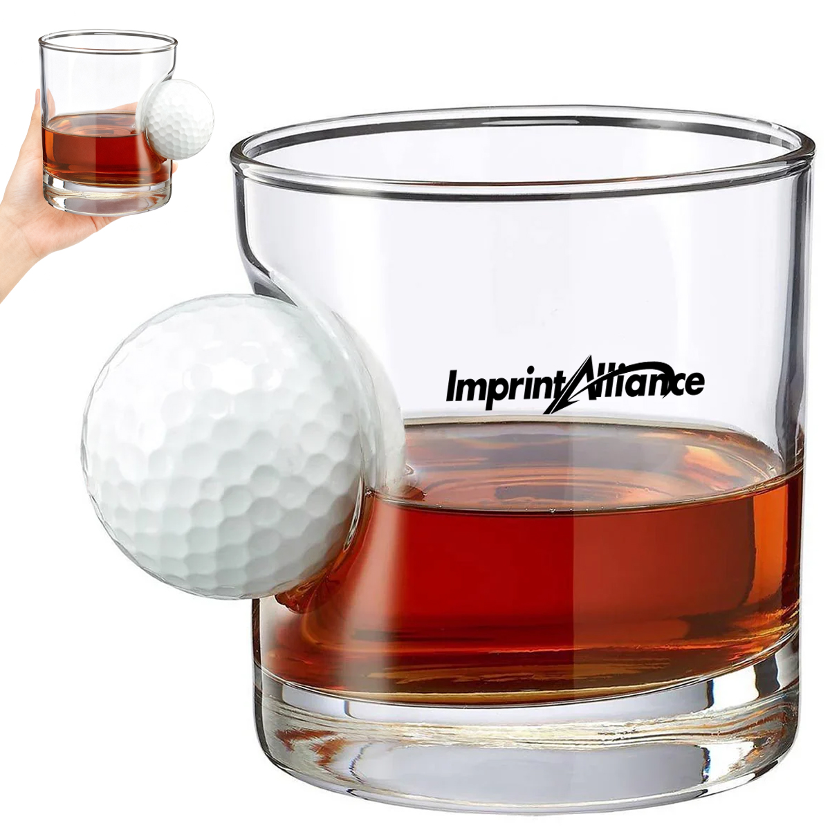 12oz. Golf Ball Embedded Glass Cup Creative Drinkware