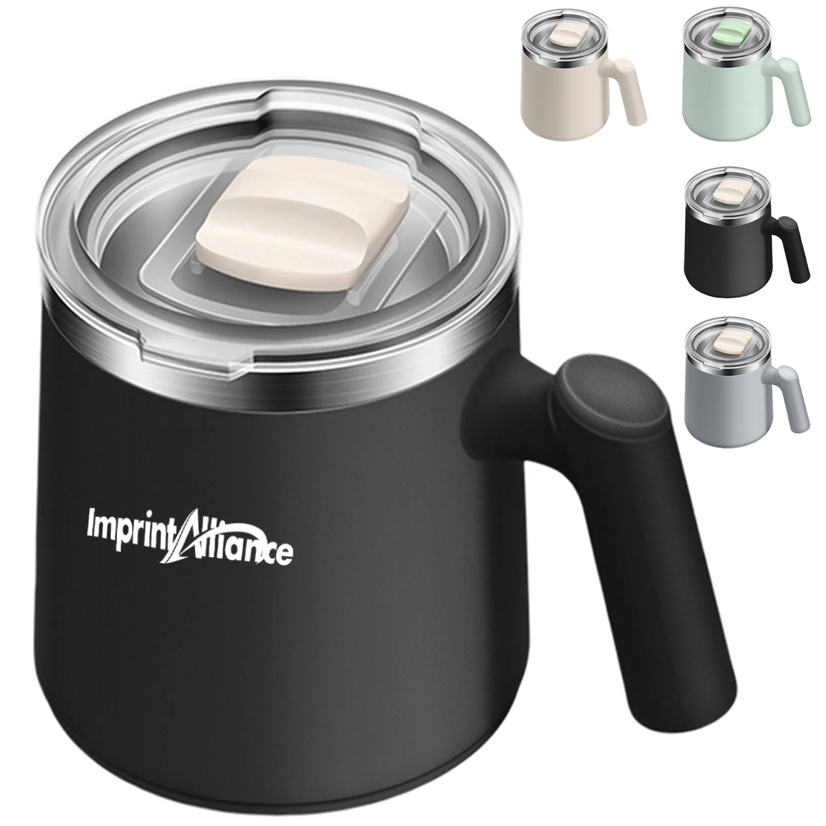 17oz. Stainless Steel Coffee Mug with Lid and Handle