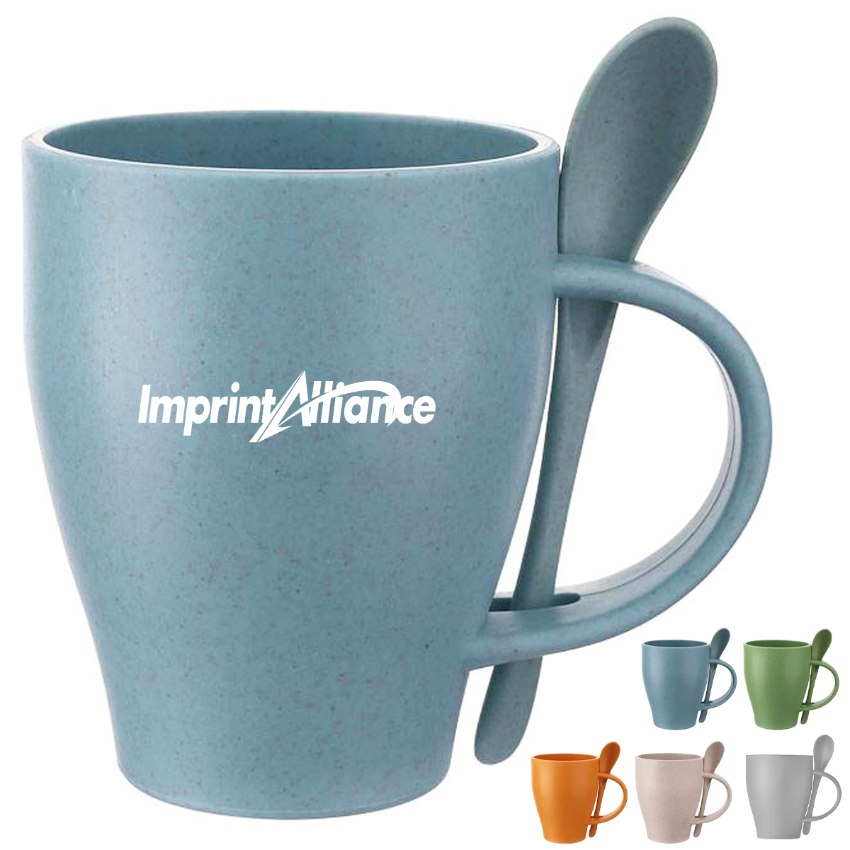 12oz. Wheat Straw Coffee Mug with Spoon and Handle