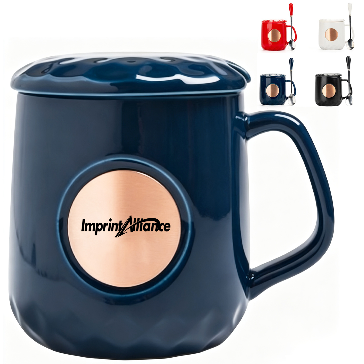 11 oz. Corporate Ceramic Mug with Metallic Logo Plaque