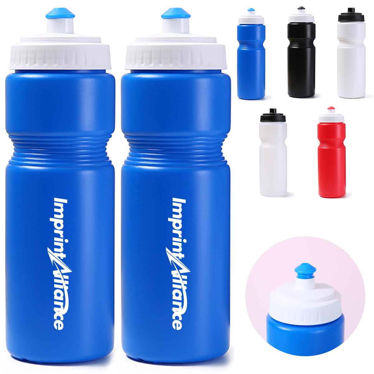 25oz. Sports Squeeze Water Bottle with Push Pull Spout