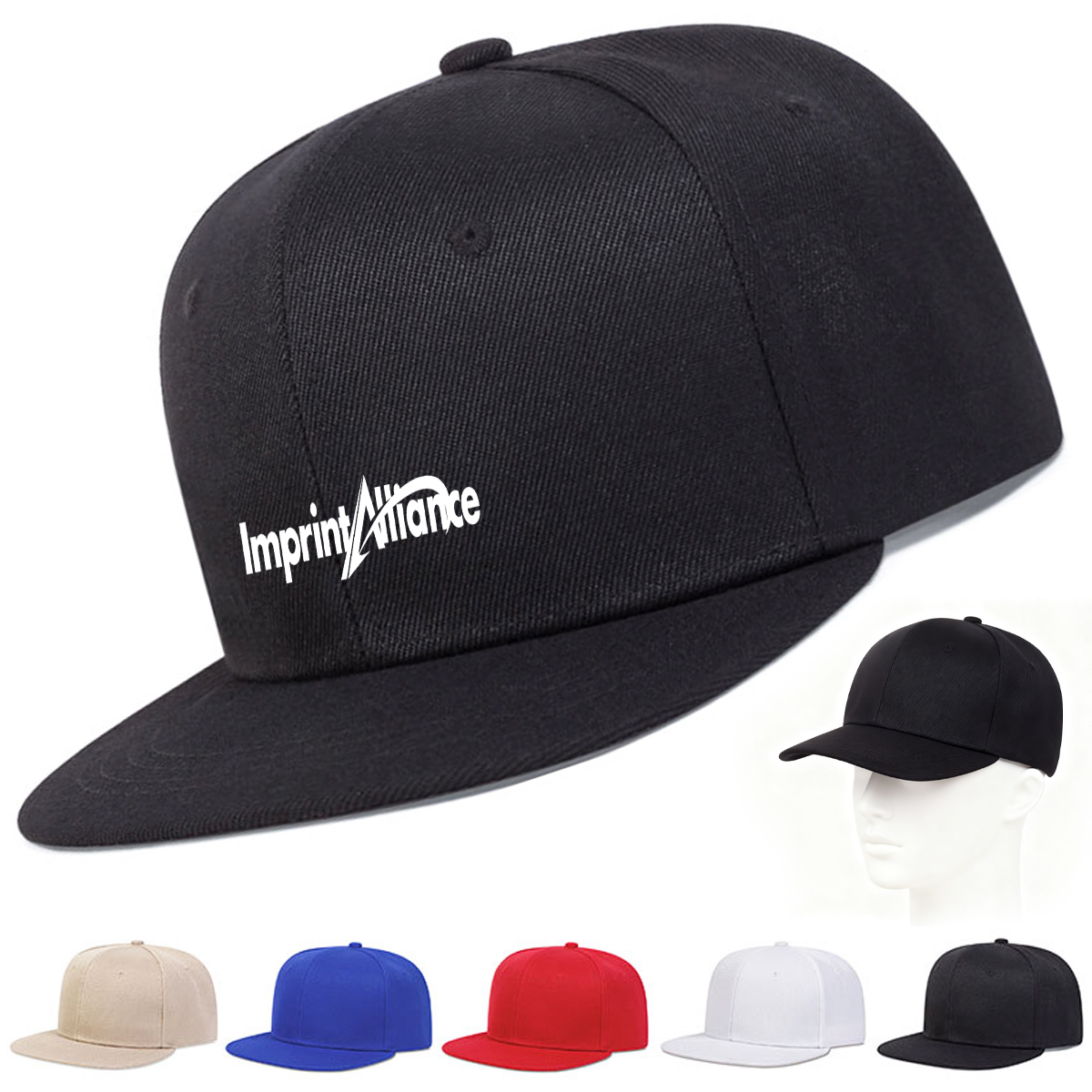 Flat Brim Snapback Baseball Cap with Custom Logo