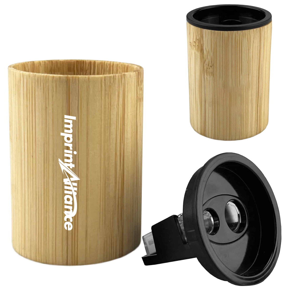 Eco Bamboo Shell Pencil Sharpener with Custom Logo