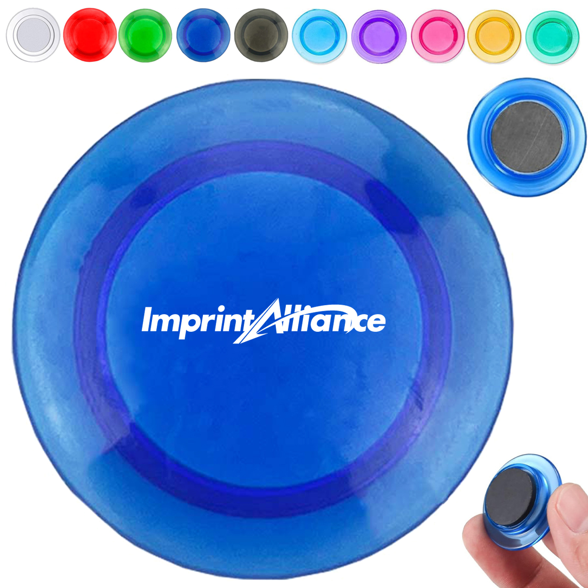 Round Plastic Magnet Disc with Custom Logo