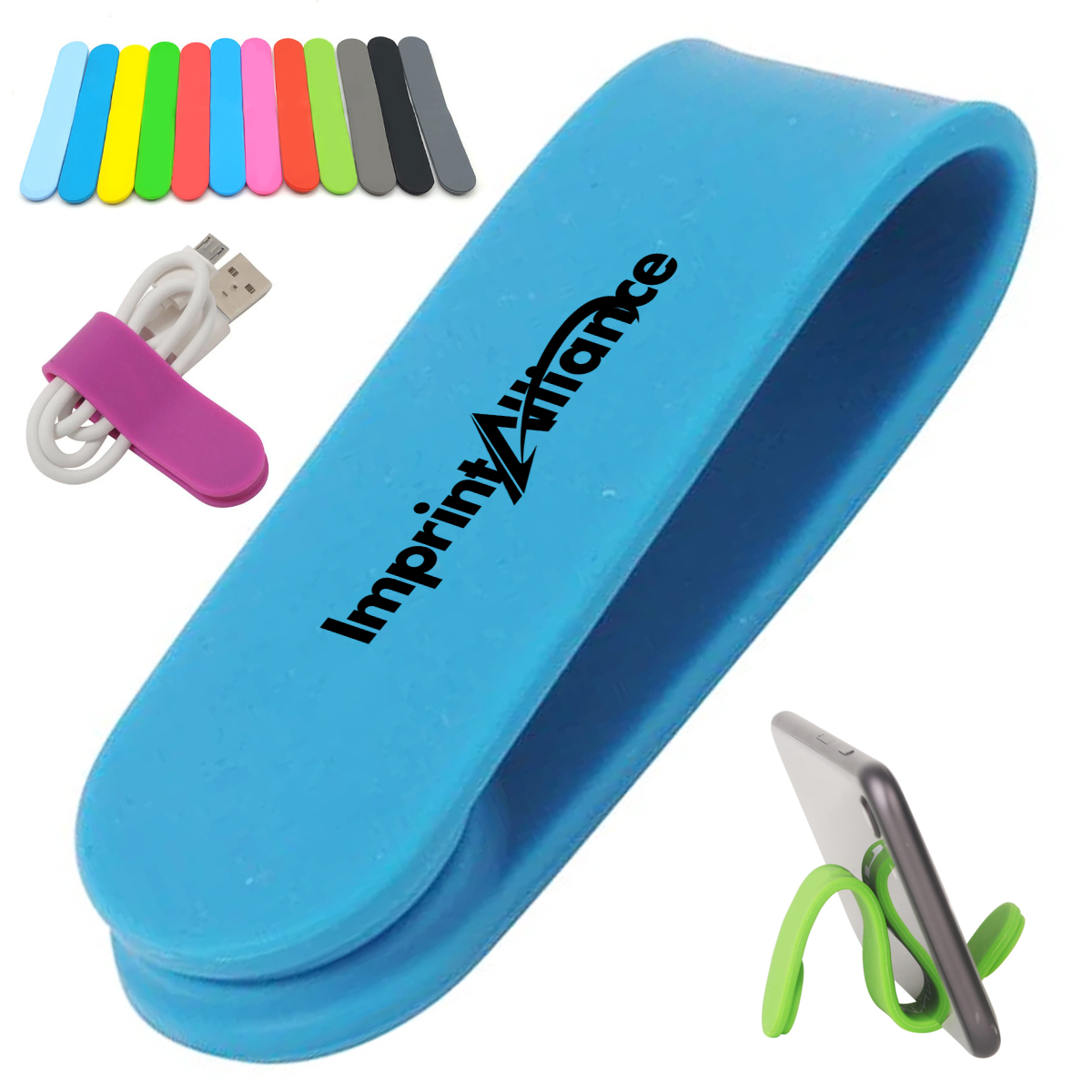 Silicone Magnetic Cable Organizer and Phone Stand