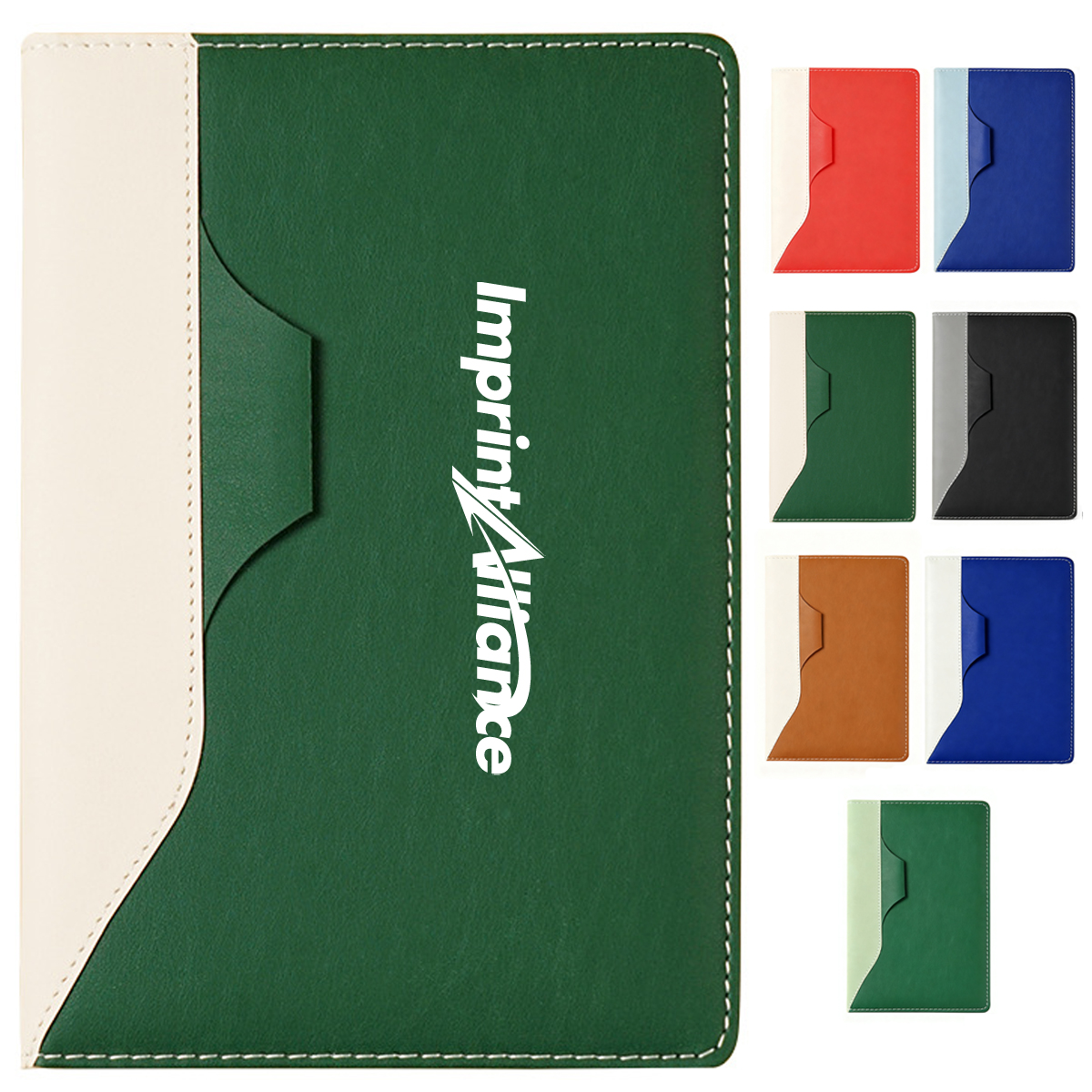 A5 PU Leather Notebook with Pen Slot and Two-Tone Design