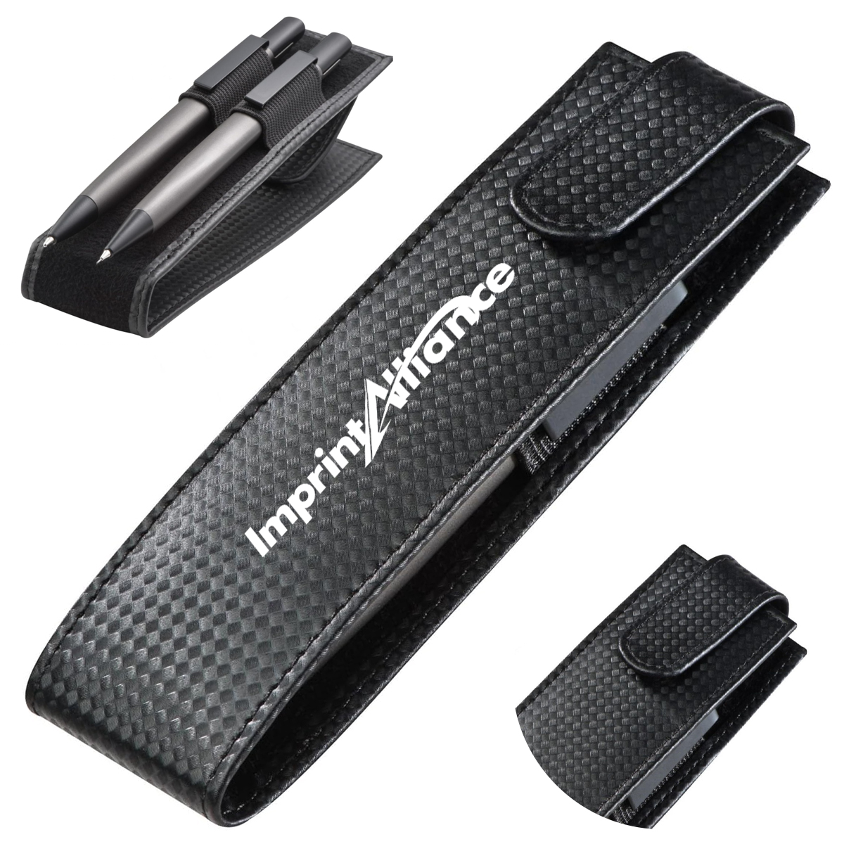 PU Leather Pen Case w/ Snap Closure for Pen Protection
