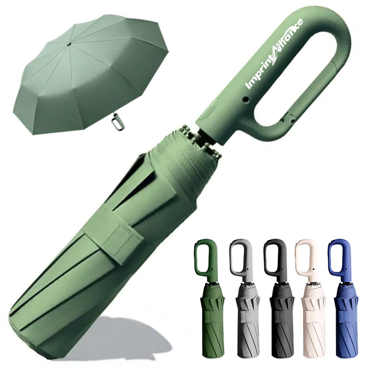 41" Portable Ring Handle Automatic Folding Umbrella