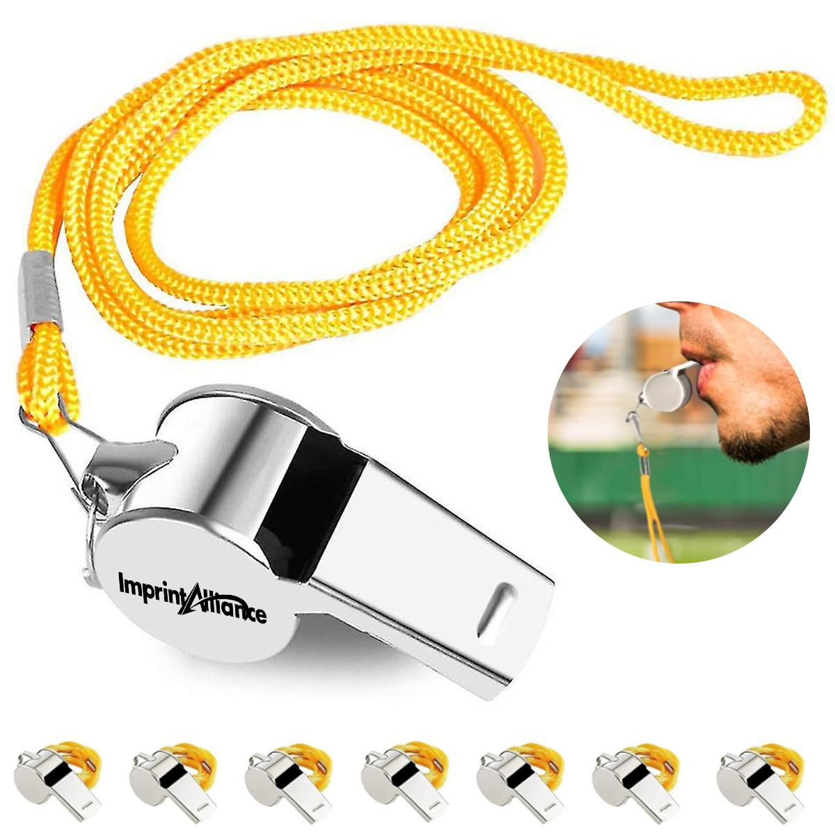 Metal Referee Coach Whistle With Lanyard