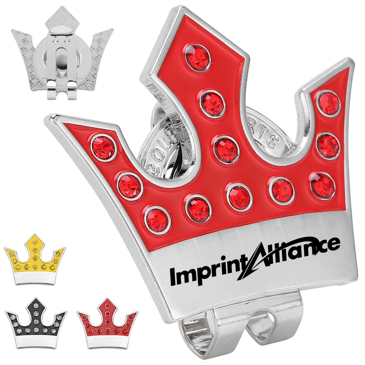 Luxury Crown Shaped Magnetic Golf Ball Marker & Hat Clip Set