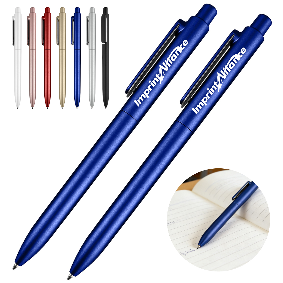 Metallic Finish Plastic Retractable Ballpoint Pen